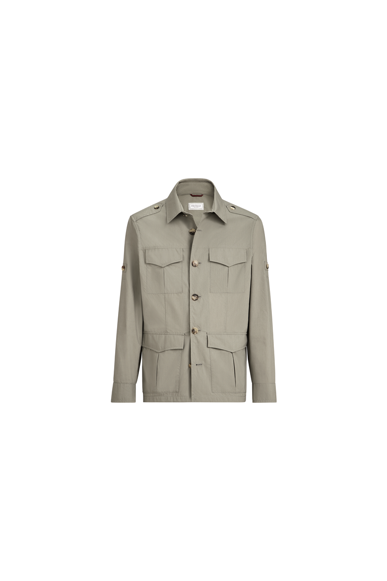 Lightweight water-resistant techno cotton unlined safari jacket, Alternate, color, Khaki