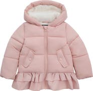 Rokka&Rolla Kids' Rosie Fleece Lined Ruffle Puffer Coat