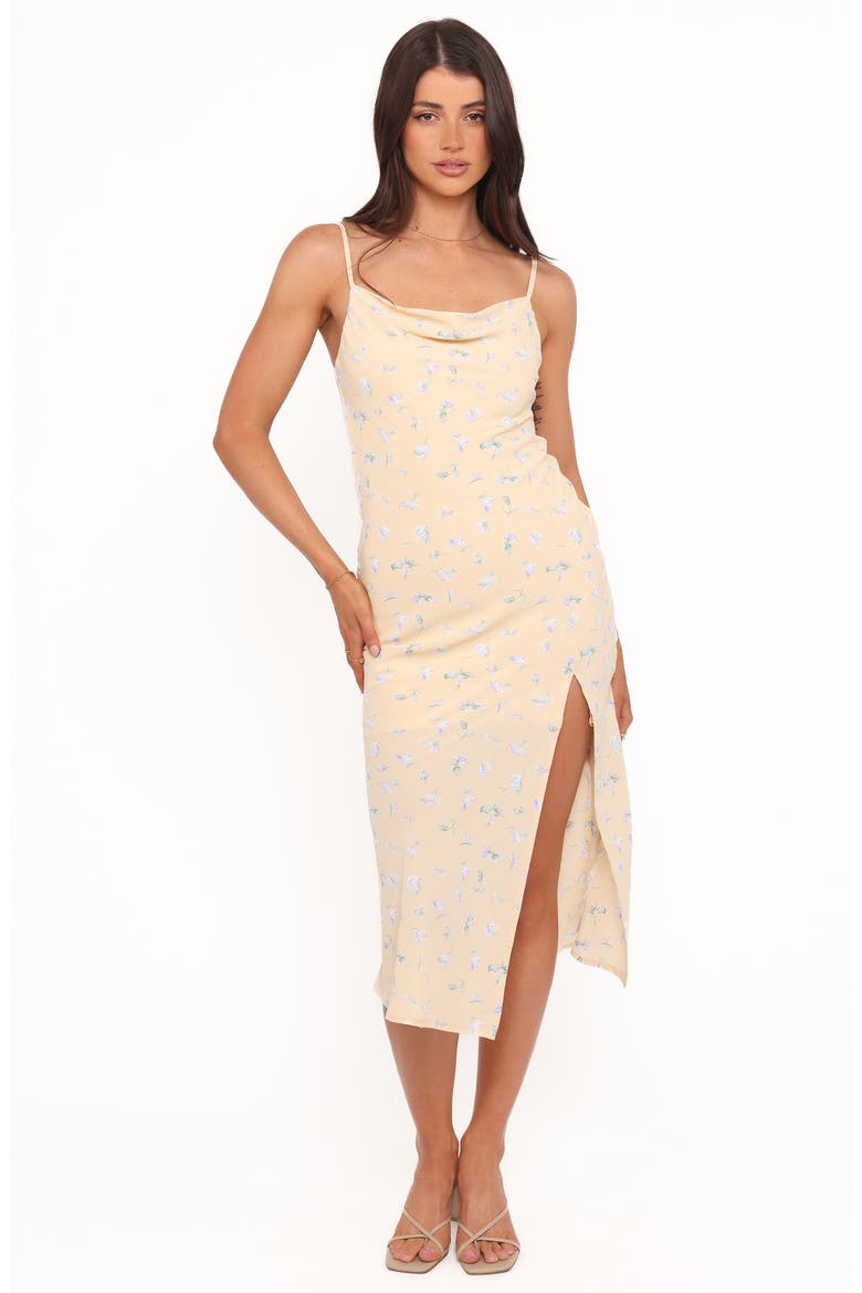 Yelena Print Sleeveless Midi Dress, Alternate, color, YELLOW FLORAL