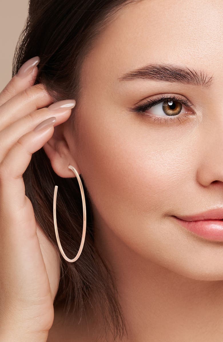 GLAZE JEWELRY Hoop Earrings, Alternate, color, Rose Gold