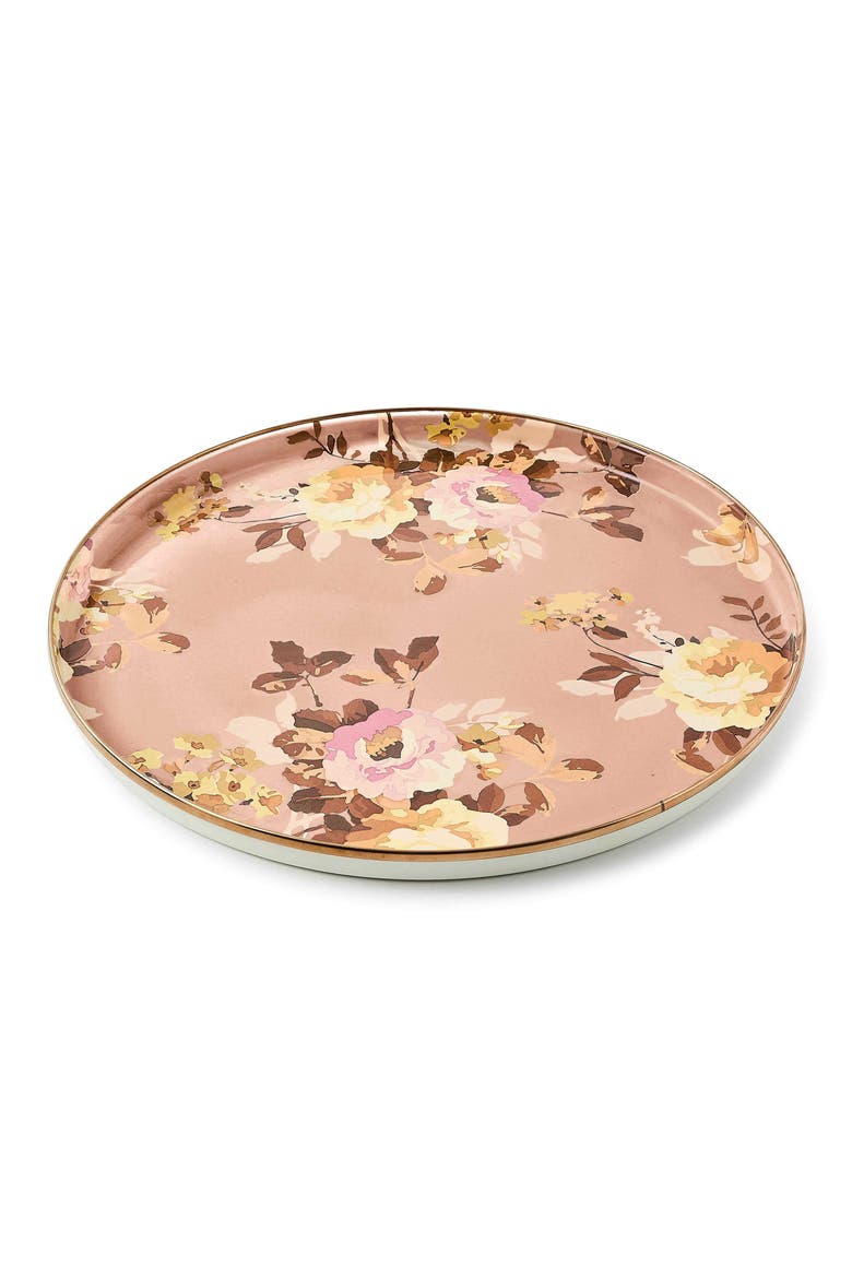 Wild Rose Mauve Round Tray, Main, color, MAUVE