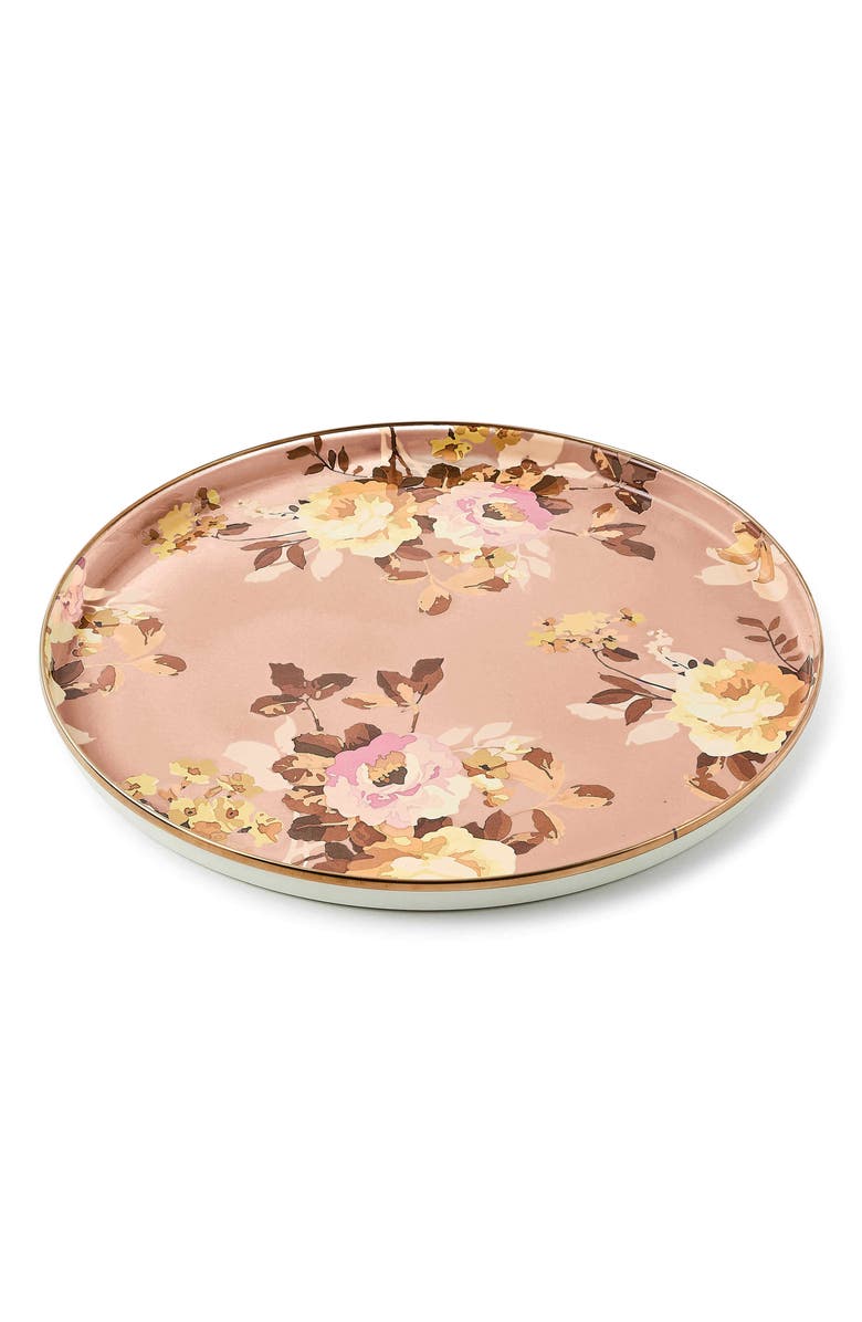 MACKENZIE CHILDS Wild Rose Mauve Round Tray, Main, color, Mauve