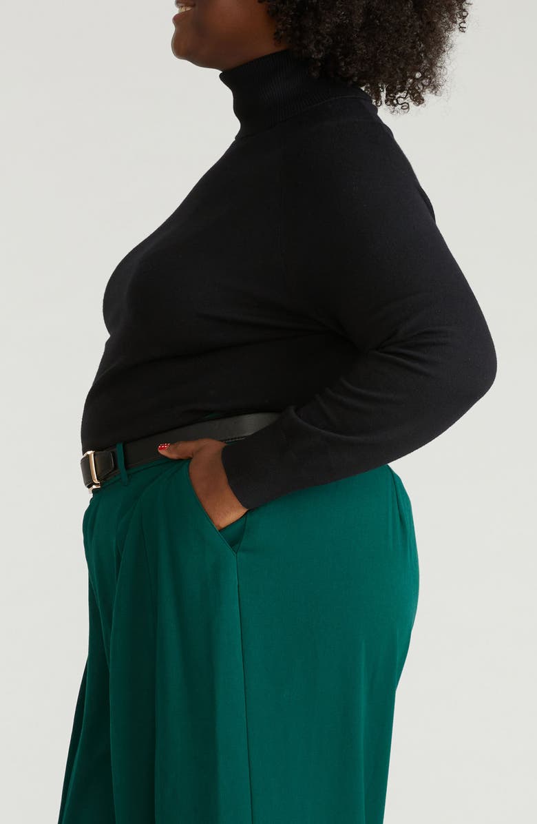 Universal Standard Renee Raglan Sleeve Turtleneck Sweater, Alternate, color, Black