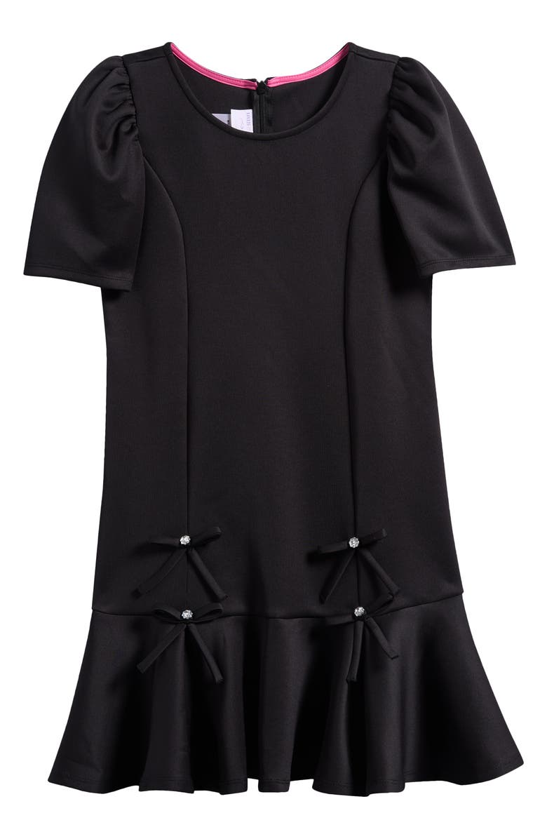 Iris & Ivy Kids' Flippy Knit Bow Dress, Main, color, Black