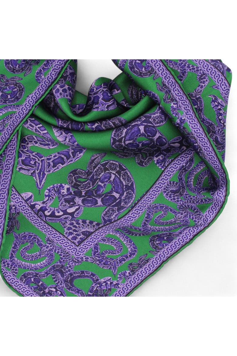 Silk Snake Scarf, Alternate, color, Purple x jade
