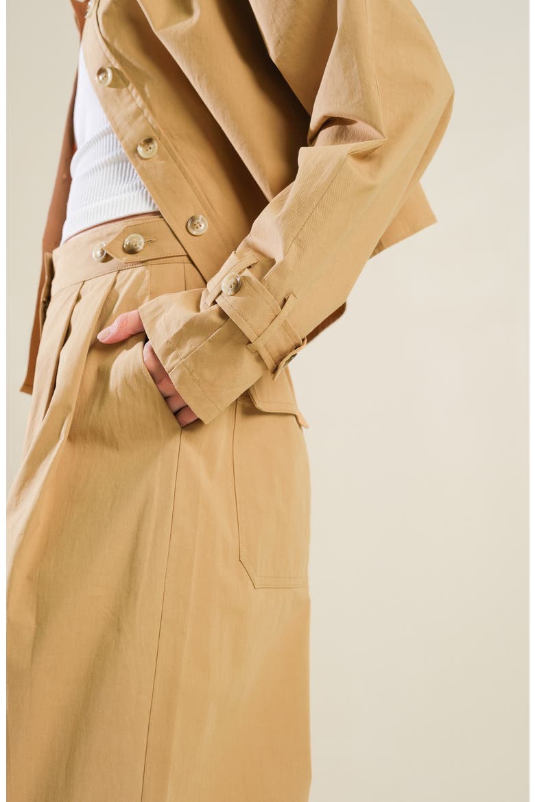 Cropped Cotton Shirt, Alternate, color, CAMEL