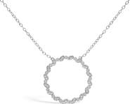 Haus of Brilliance Silver 1/7 Cttw Lab Grown Diamond Beaded Love Circle Pendant Necklace