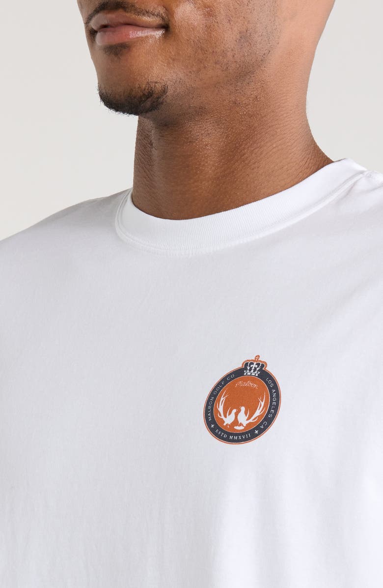 Malbon Golf Bermuda Maxwell Crest Cotton Graphic T-Shirt, Alternate, color, White