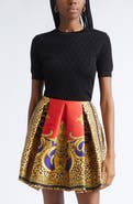 Versace V Jacquard Short Sleeve Sweater