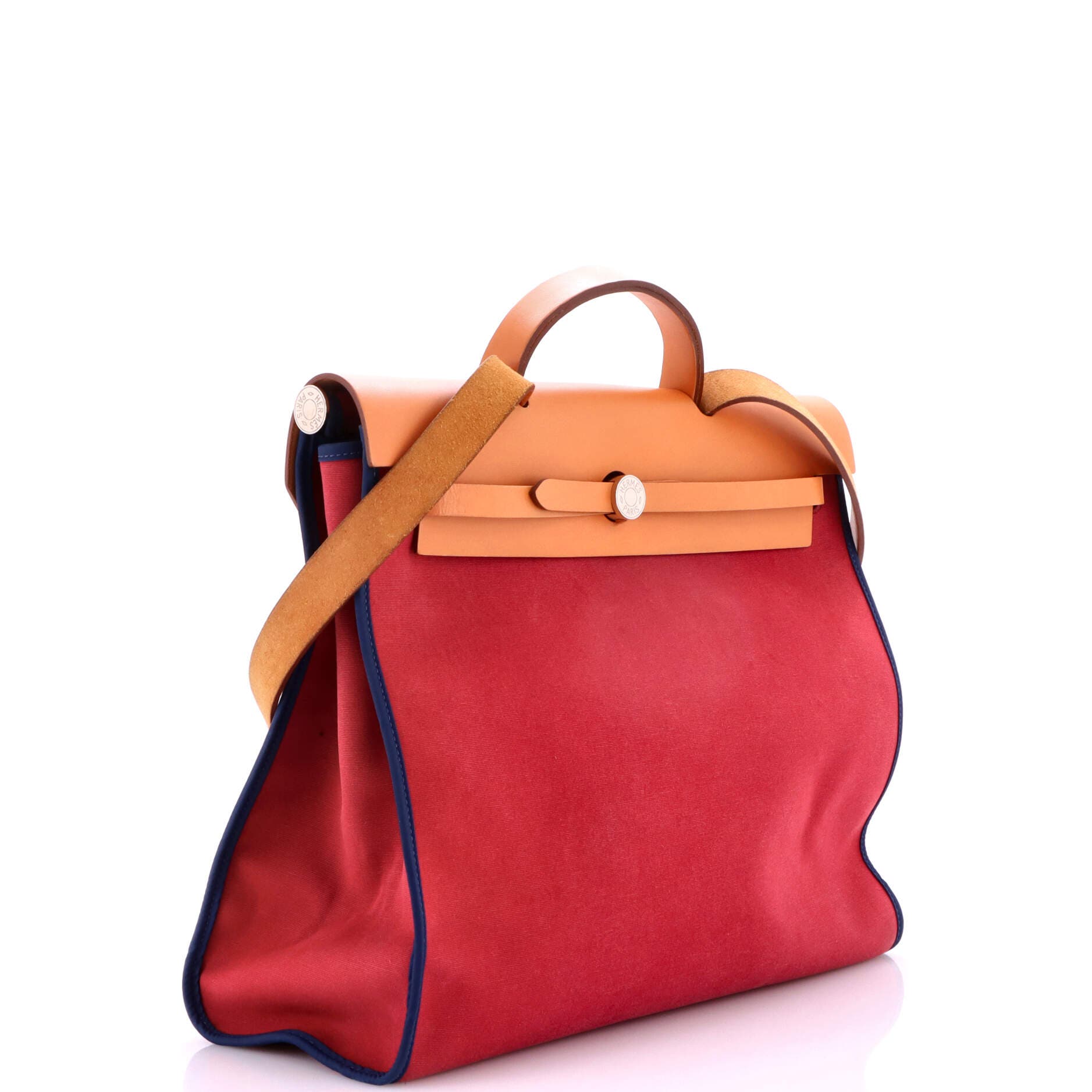 Herbag Zip Leather and Toile 39, Alternate, color, Rubis