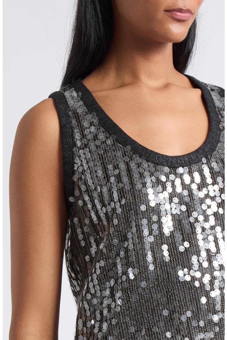 Lexi Sequin Sweater Tank, Alternate, color, GUNMETAL PAILLETTE