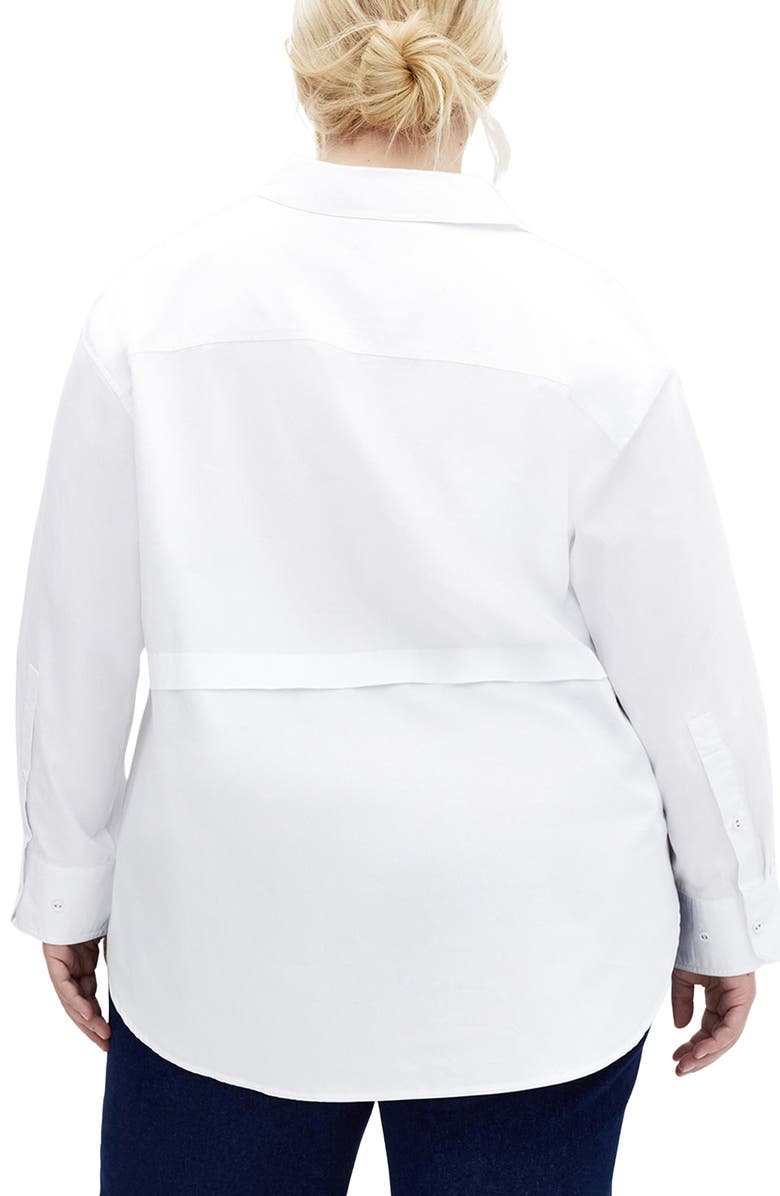 City Chic Malani Long Sleeve Cotton Button-Up Shirt, Alternate, color,