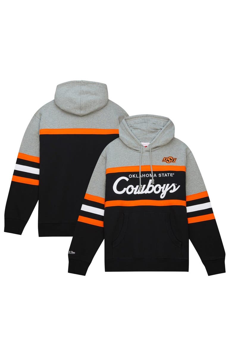 Mitchell & Ness Men's Mitchell & Ness Black Oklahoma State Cowboys Head Coach Pullover Hoodie, Main, color, 