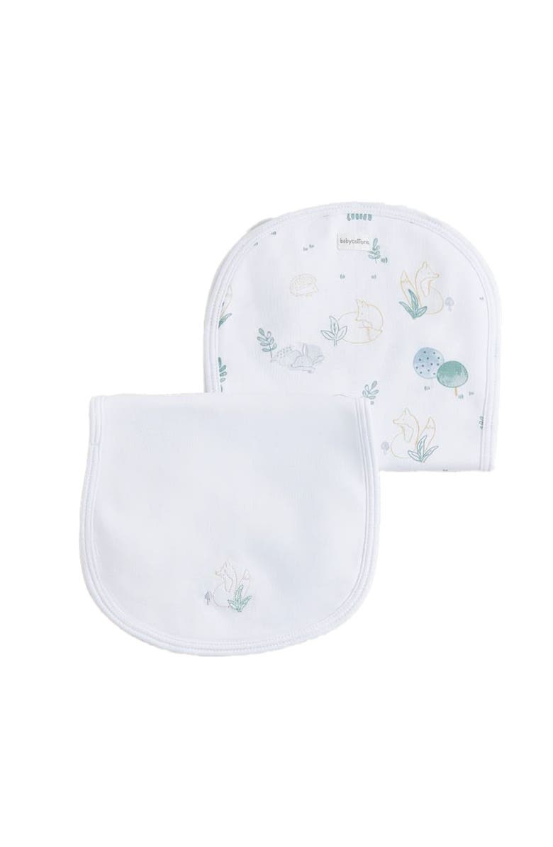 Babycottons Premium Peruvian Pima Cotton Simone Curve Burps 2-Pack For Infant, Main, color, White