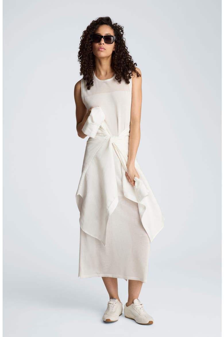 Semisheer Sleeveless Knit Dress, Alternate, color, PURE WHITE