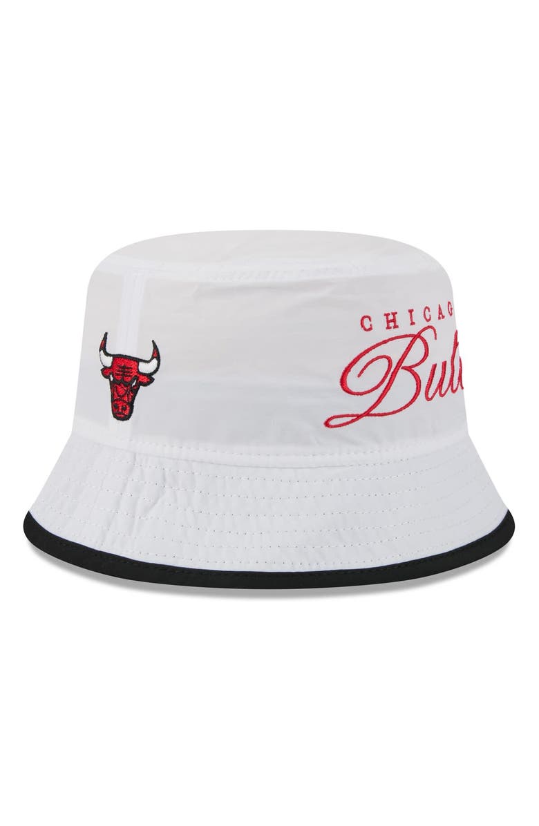 New Era Men's New Era White/Black Chicago Bulls 2025 NBA Draft Nylon Bucket Hat, Main, color, White