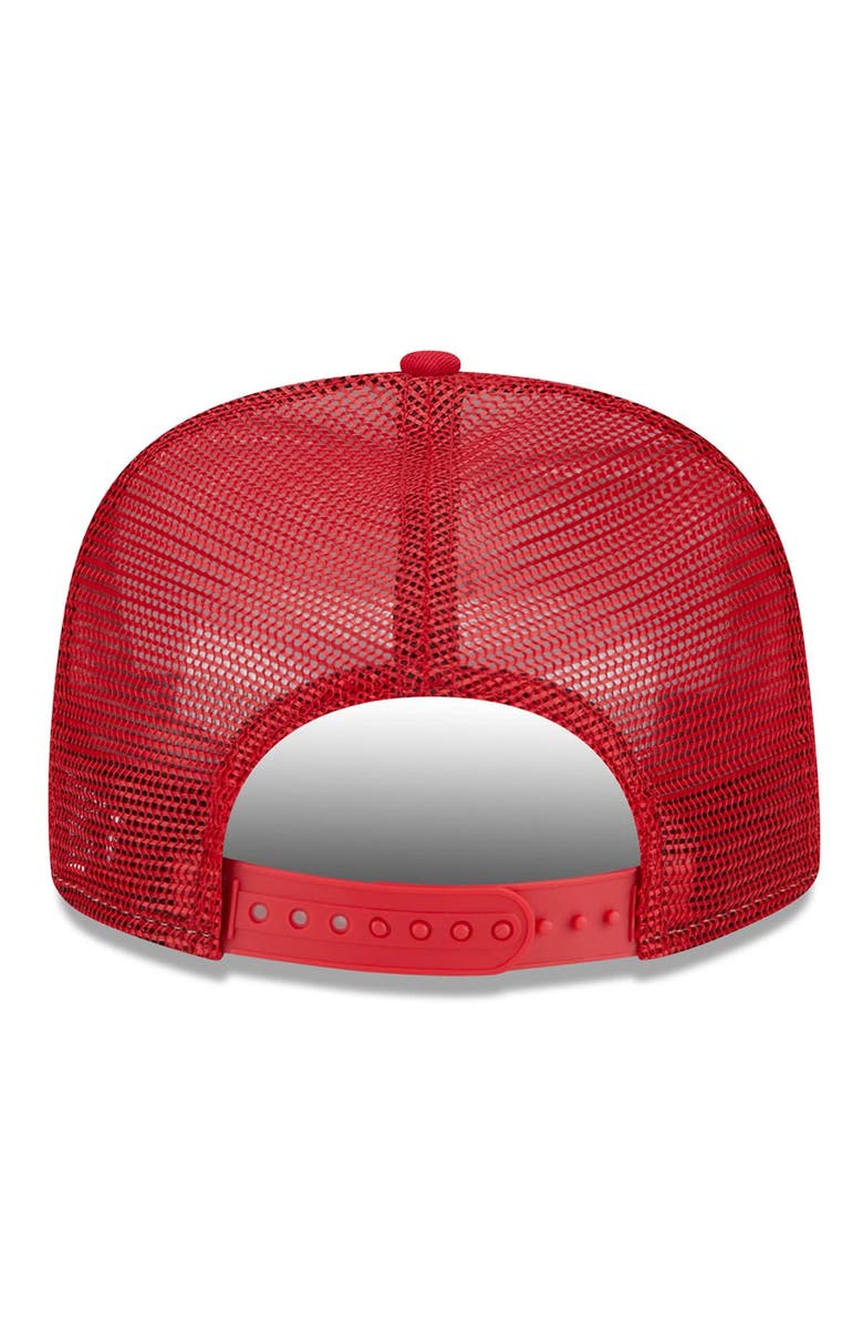 New Era Men's New Era White/Red Tampa Bay Buccaneers Banger 9FIFTY Trucker Snapback Hat, Alternate, color, White