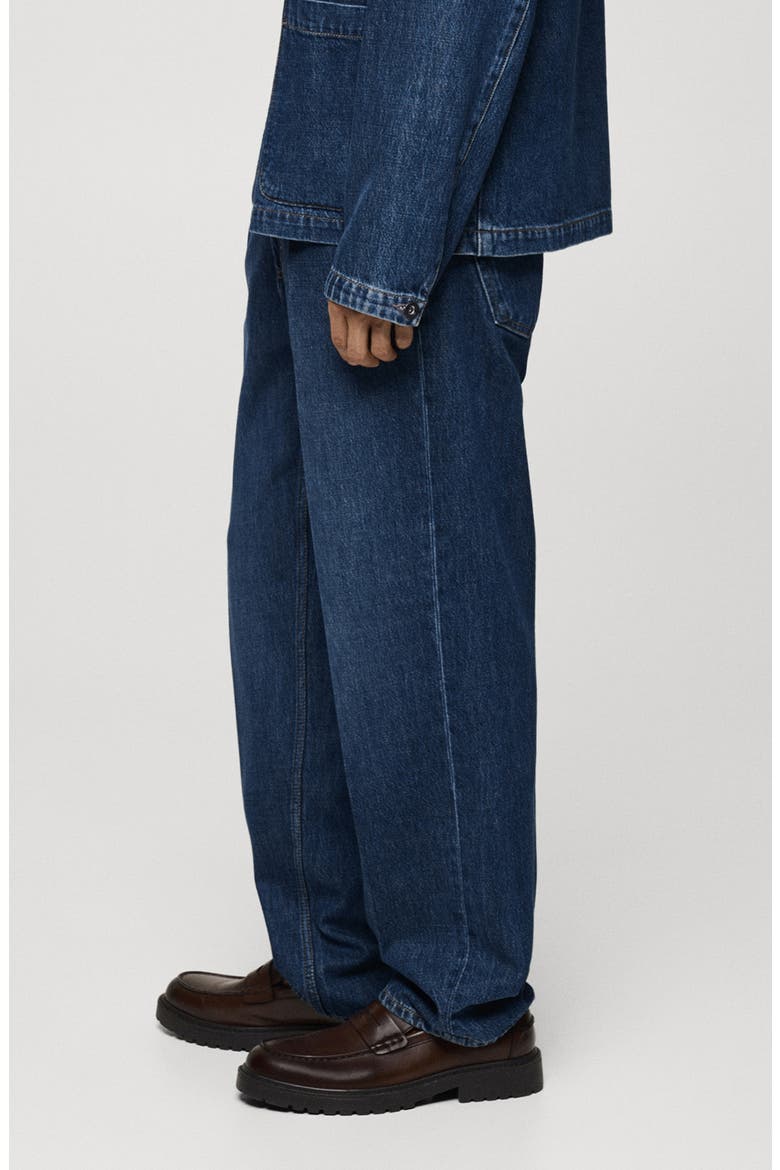 Creased Relaxed Fit Jeans, Alternate, color, DARK BLUE