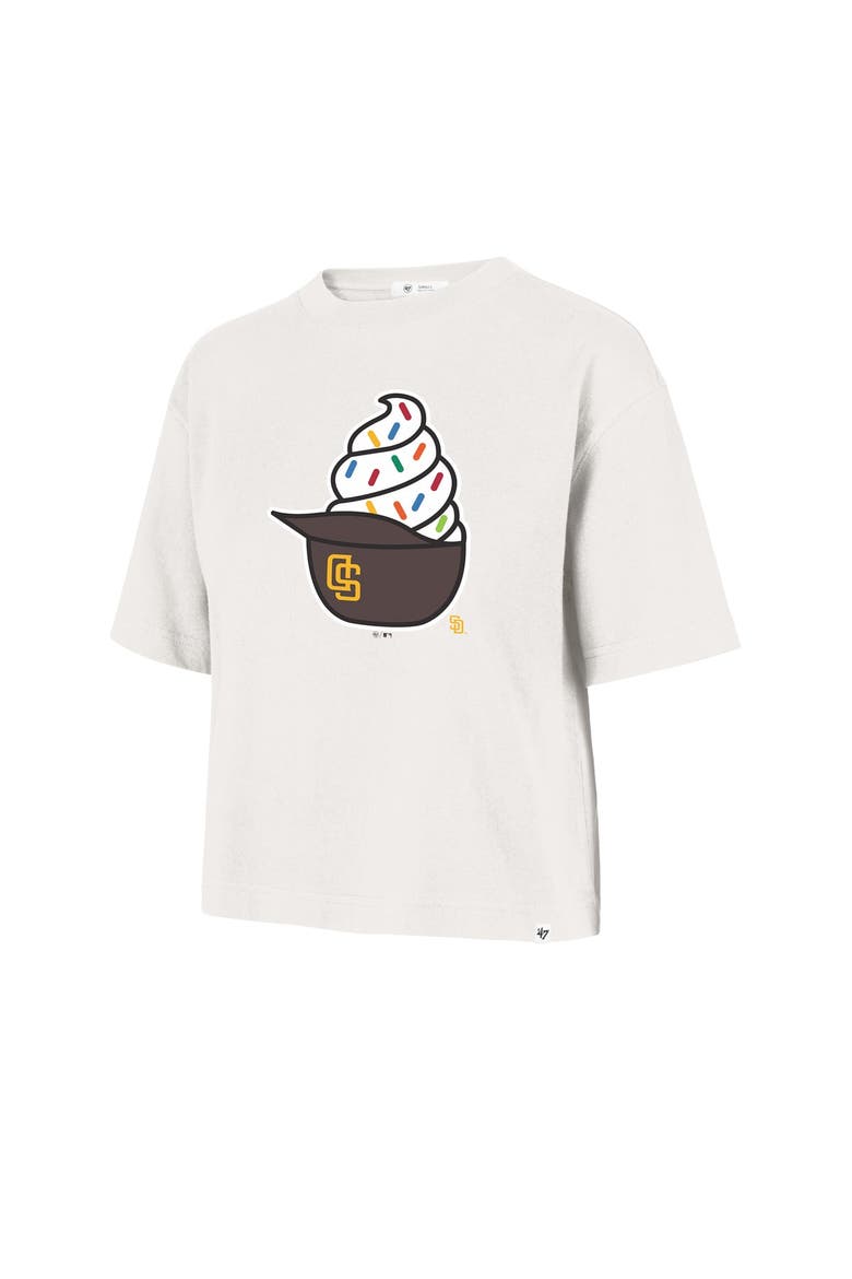 Women's '47  Sand San Diego Padres Ice Cream Helmet T-Shirt, Alternate, color, Sand