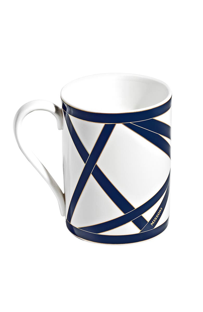 Missoni Home Tableware Mug Cup NASTRI in Luxury Box Blue diam. 3", H 3.9", cap. 12.5 oz, Alternate, color, Blue