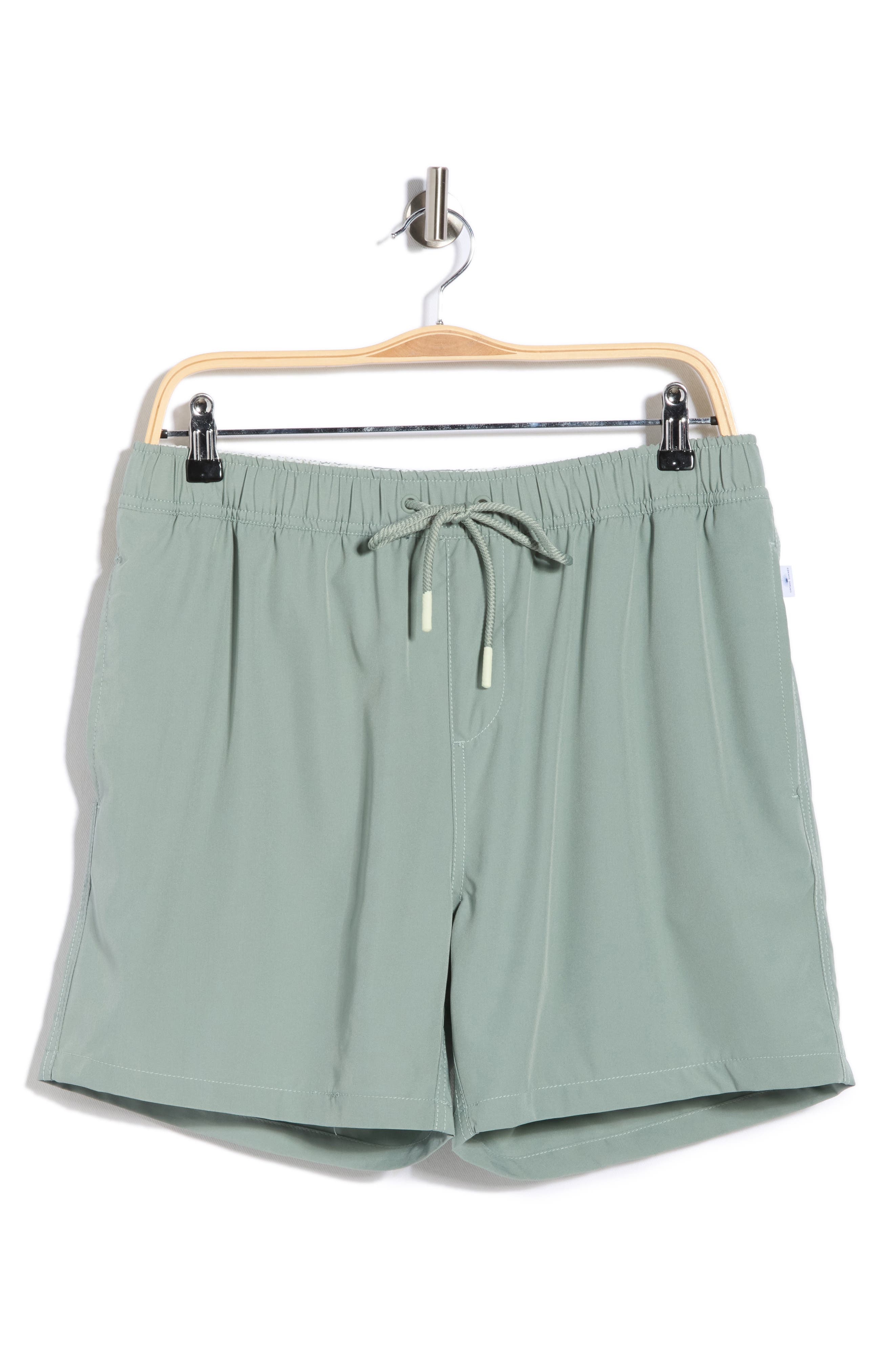 Vintage Summer Solid 4 Way Stretch Lined Volley Swim Trunks