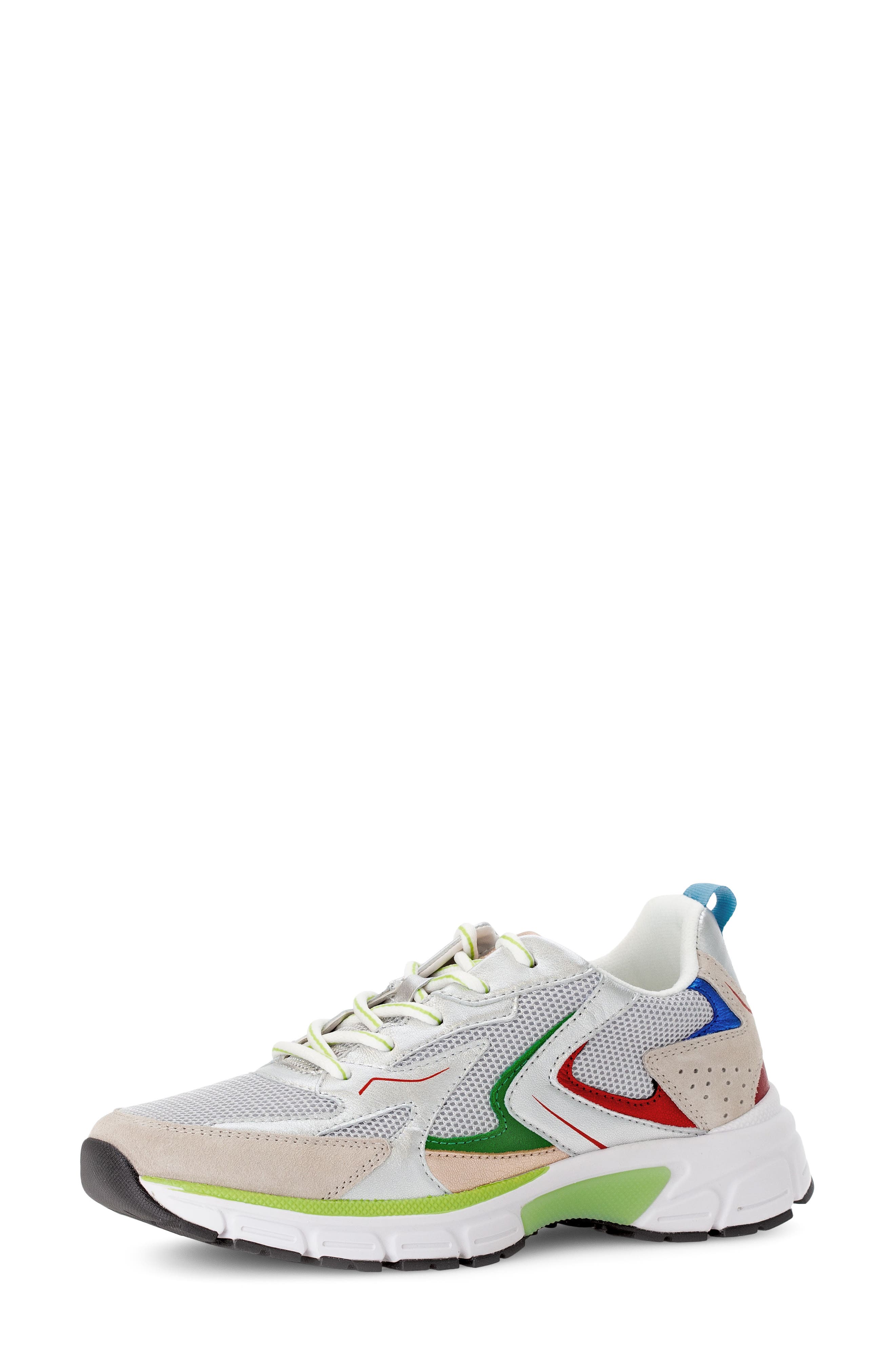 Gabor Lace-Up Sneaker, Main, color, Silver