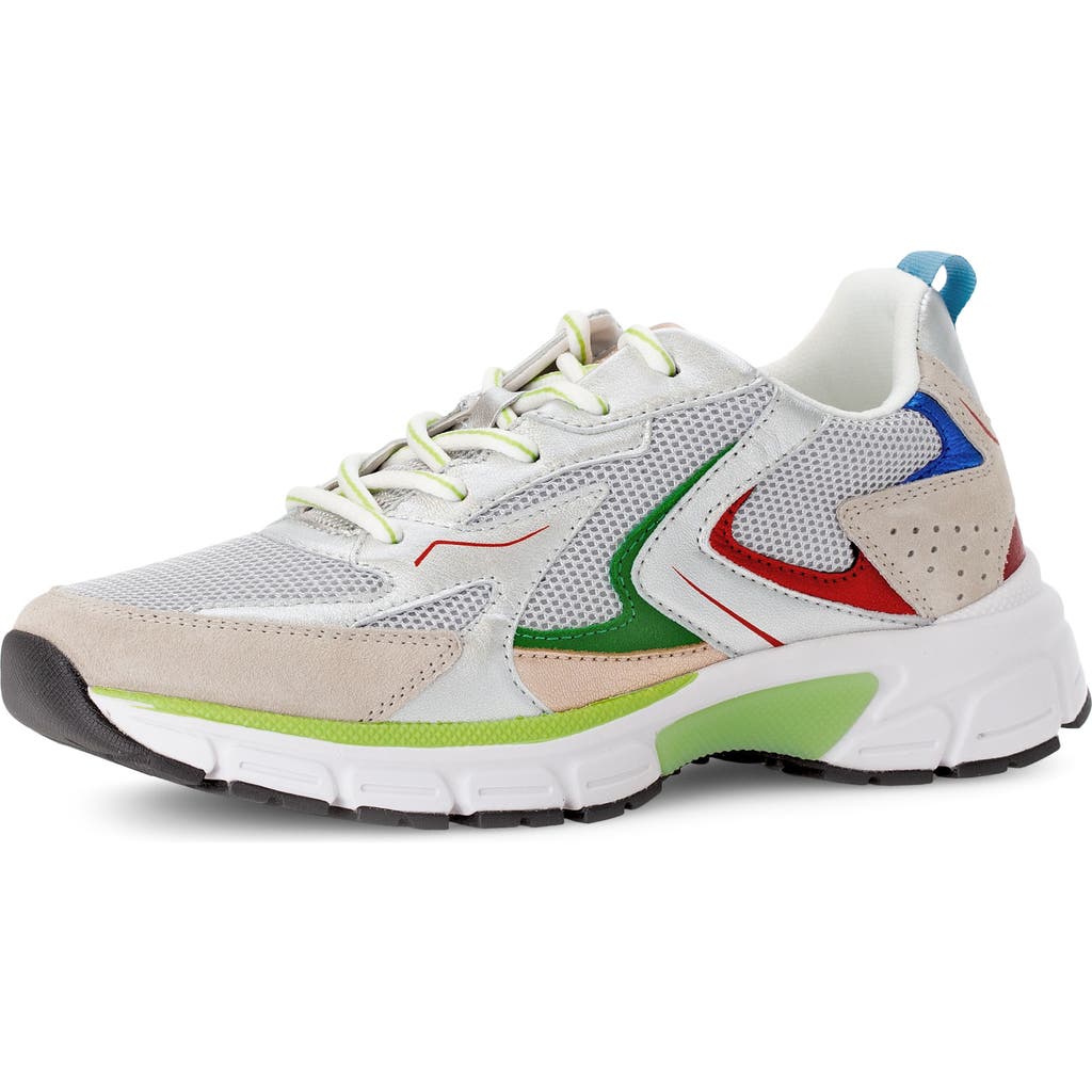 Gabor Lace-up Sneaker In Silver