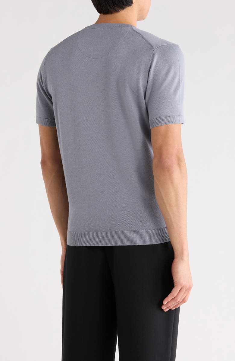 DENIM AND FLOWER Short Sleeve Sweater, Alternate, color, Light Grey