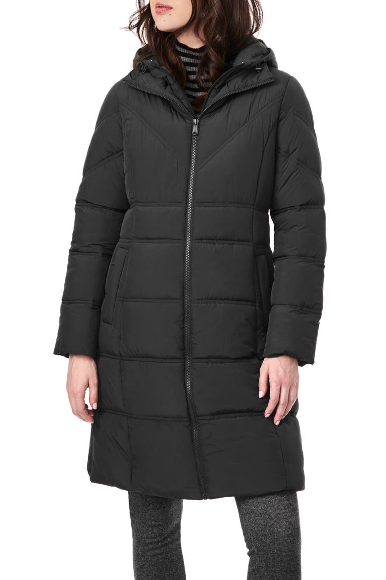 Walker Double Stitch Recycled Polyester Puffer Coat with Removable Bib, Alternate, color, BLACK
