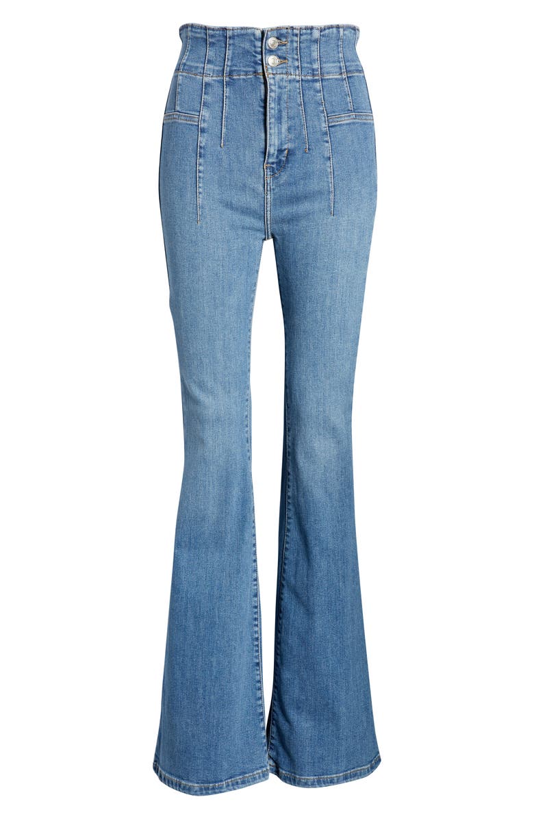 Free People We the Free Jayde Flare Jeans, Alternate, color, Sunburst Blue