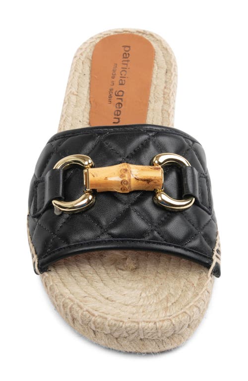 Patricia Green Veronica Espadrille Slide Sandal In Black Leather