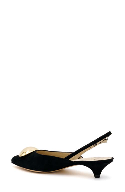 Amalfi By Rangoni Abissa Slingback Pointed Toe Kitten Heel Pump In Black Cashmere