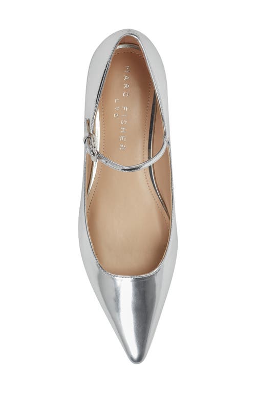 Marc Fisher Ltd Trella Mary Jane Pointed Toe Flat In Silver