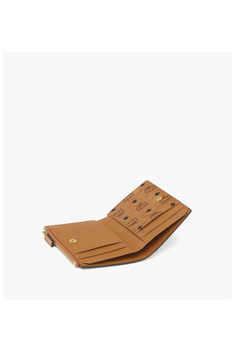 Bifold Zip Card Wallet in Visetos Original, Alternate, color, Cognac