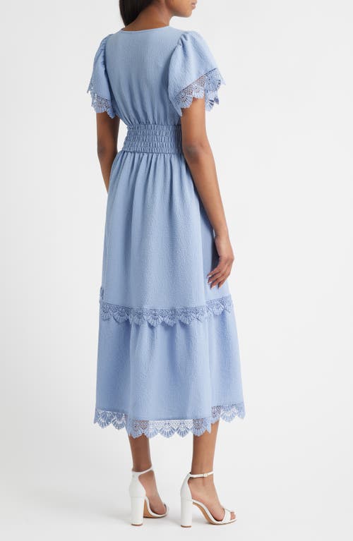 Bobeau Lace Flutter Sleeve Maxi Dress