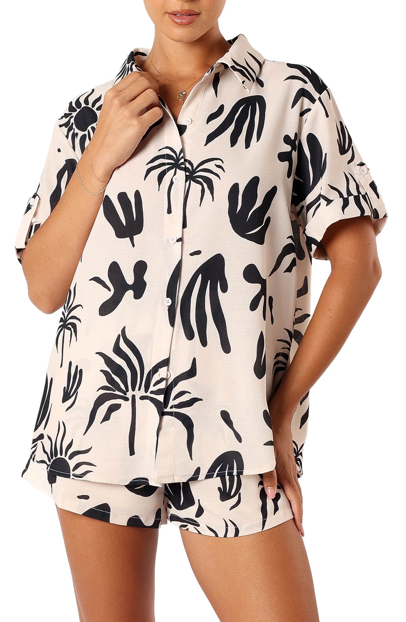 buttoned petal sleeve top