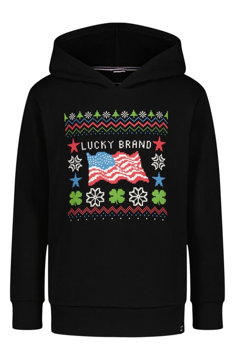 Kids' American Flag Fair Isle Hoodie (Big Kid)