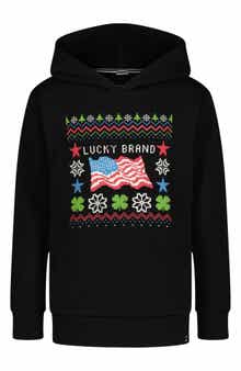 Lucky Brand Kids' American Flag Fair Isle Hoodie