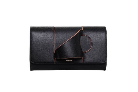 お買い得！★　PERRIN Paris ブラックレザー&エナメル PERRIN Paris ブラックレザー&エナメル