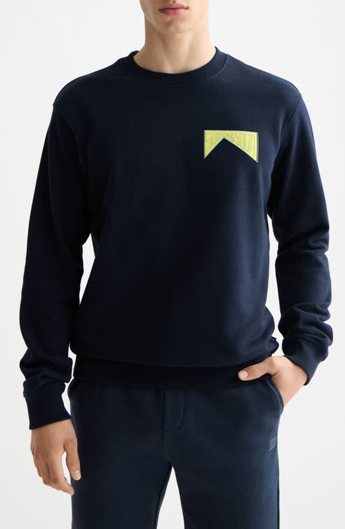 Scotch & Soda Artwork Logo Sweatshirt In Blue