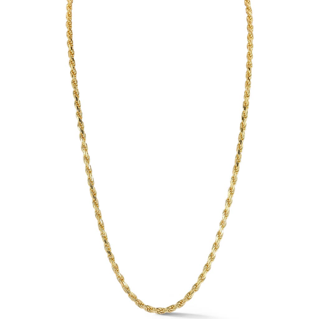 Yield Of Men 3mm Rope Chain Necklace In Gold