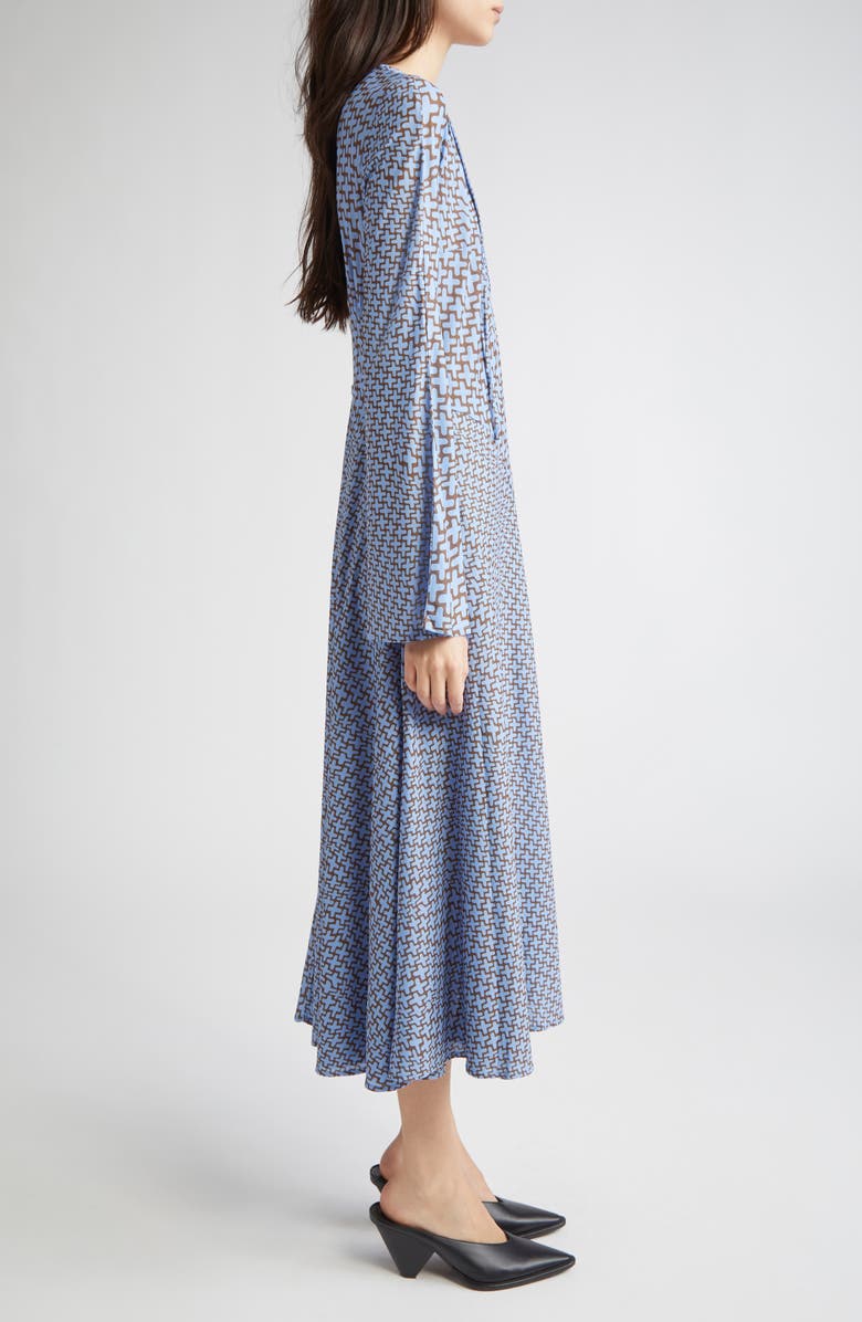 Stine Goya Print Long Sleeve Jersey Maxi Wrap Dress, Alternate, color, Graphic Weave