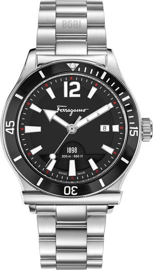 特別価格!Salvatore Ferragamo Black 40 mm 1898 Watch FERRAGAMO Salvatore Ferragamo Men's Ferragamo 1898 Sport