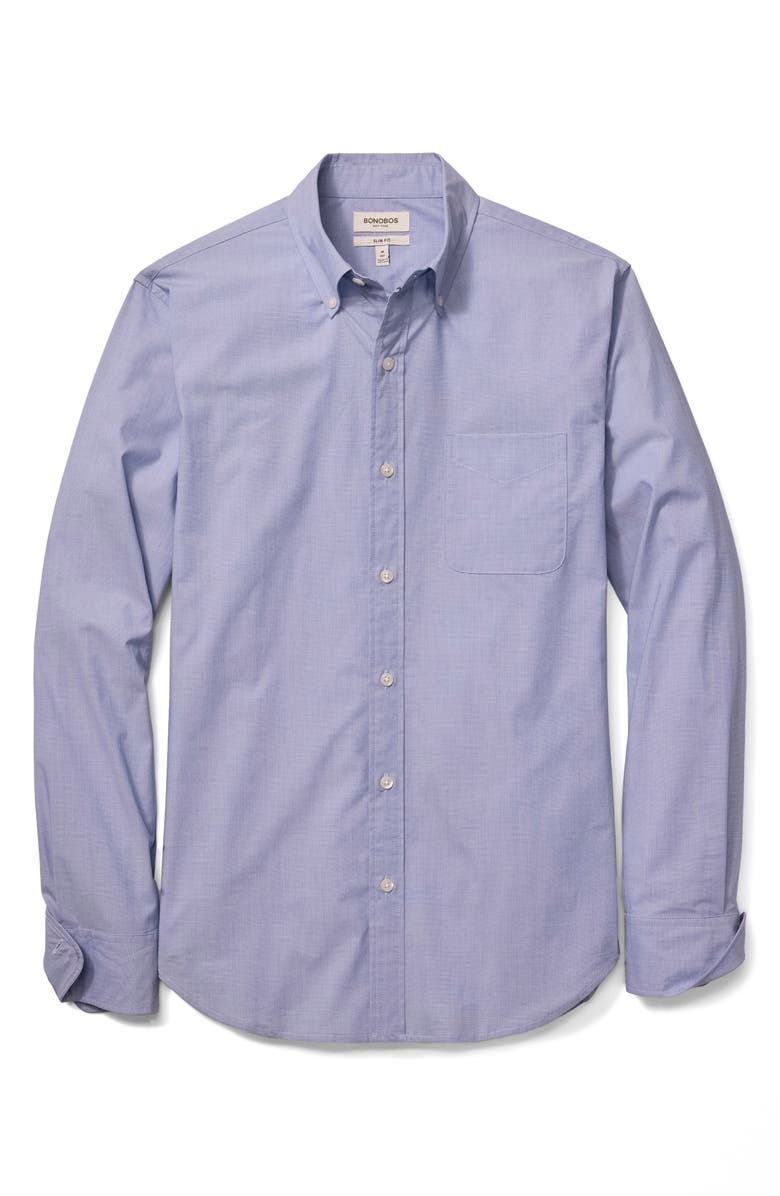 Bonobos Everyday Slim Fit Stretch Cotton Button-Down Shirt, Alternate, color, Blue