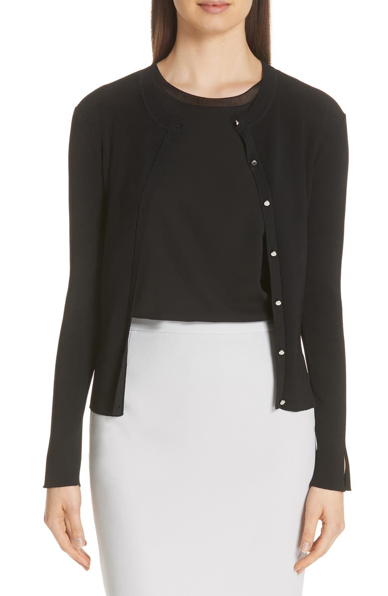 BOSS Feliza Stretch Knit Cardigan, Main, color,