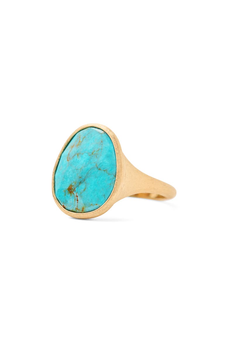 Lunaria 18K Gold & Semiprecious Stone Cocktail Ring, Main, color, TURQUOISE