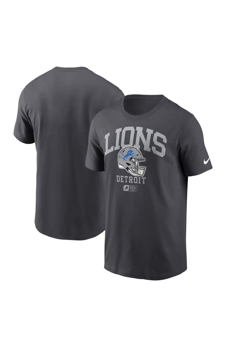 Nike Men's Nike Anthracite Detroit Lions Helmet Essential T-Shirt, Alternate, color, 