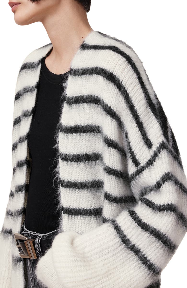 AllSaints Riga Stripe Cardigan, Alternate, color, 