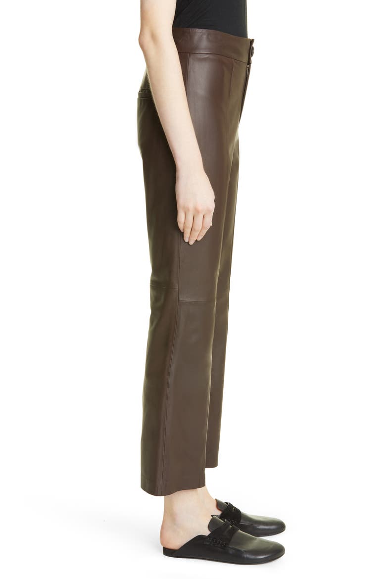 Leather Flare Pants, Alternate, color, 242DKM-DK MAHOGANY
