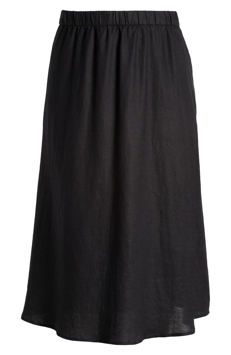 Eileen Fisher A-Line Organic Linen Midi Skirt, Alternate, color,